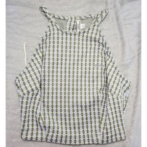 VTG GUESS Women Small Green Blue Gingham Checkered Halter Crop Top Button Detail